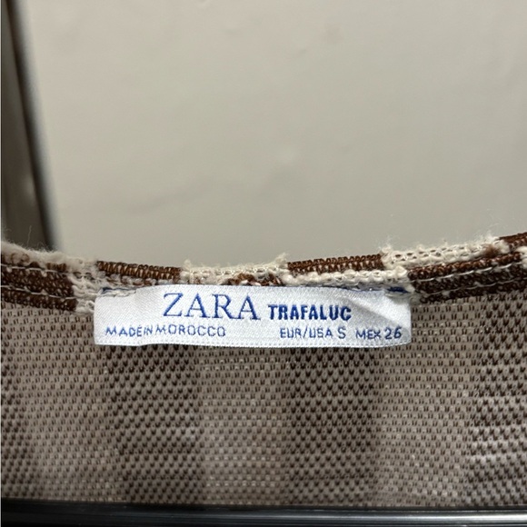 Zara Trafaluc Brown and White Striped Mini Dress - Picture 2 of 8